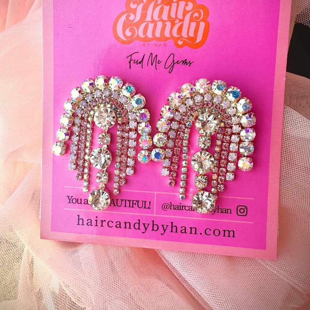 Feed Me Gems Baby In White Earrings